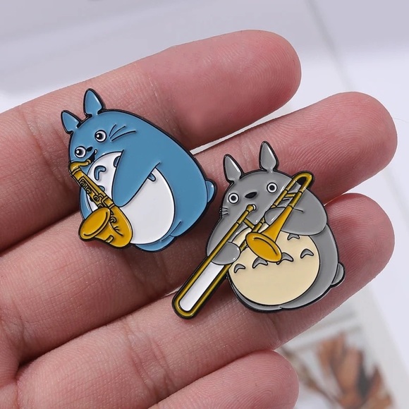 Set of 2 Totoro Music Enamel Pins Musical Instruments Japanese Anime Fan Gifts - Picture 8 of 11